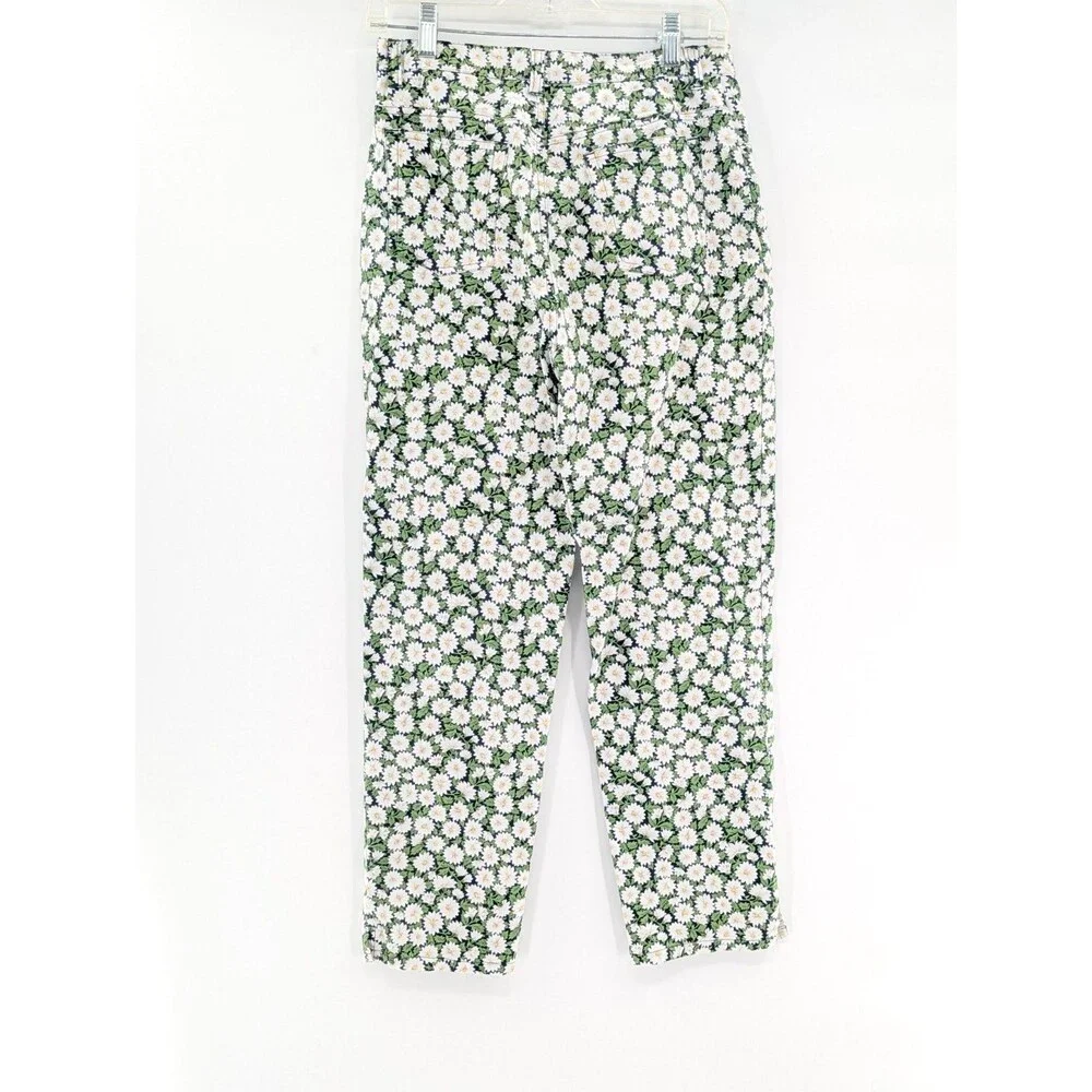 Jones New York Sport Daisy Floral High Rise Straight Ankle Pants Size 10 Petite